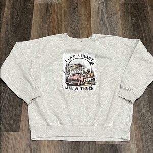 (23) Custom Heart Like A Truck Crewneck